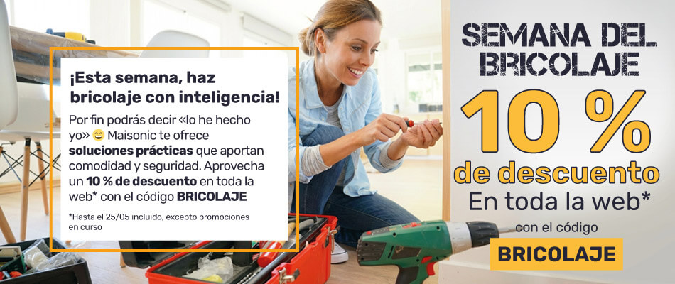 10 % de descuento en todo, excepto en productos ya rebajados, con el código BRICOLAJE