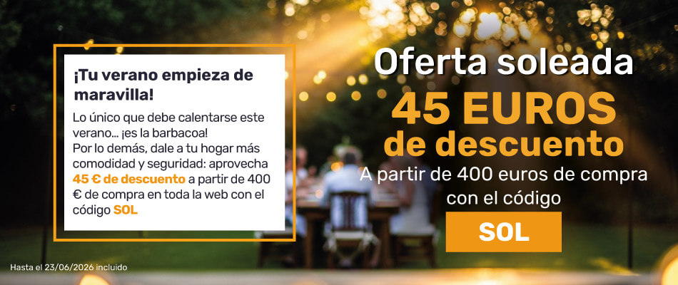Oferta soleada: 45 &euro; de descuento a partir de 400 &euro; de compra con el c&oacute;digo SOL