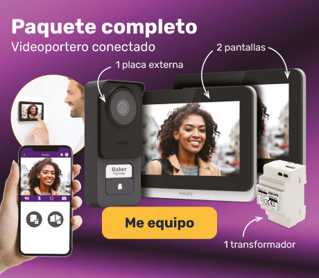Paquete completo: Videoportero conectado + 2 pantallas + 1 transformador