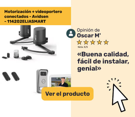 Elige nuestro kit conectado de motorizaci&oacute;n + videoportero, con una valoraci&oacute;n de 5/5 