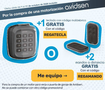 Si compras un motor Avidsen: te regalamos 1 teclado a c&oacute;digo con el c&oacute;digo REGATECLA o 2 mandos a distancia con el c&oacute;digo REGAMANDO