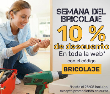 10 % de descuento en todo, excepto en productos ya rebajados, con el código BRICOLAJE
