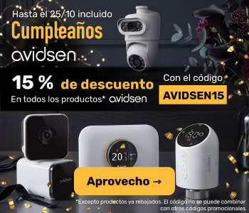 Aniversario de Avidsen: 15 % de descuento, excepto en productos ya rebajados, con el código AVIDSEN15