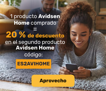 20 % de descuento al comprar 2 o m&aacute;s productos Avidsen Home con el c&oacute;digo ES2AVIHOME