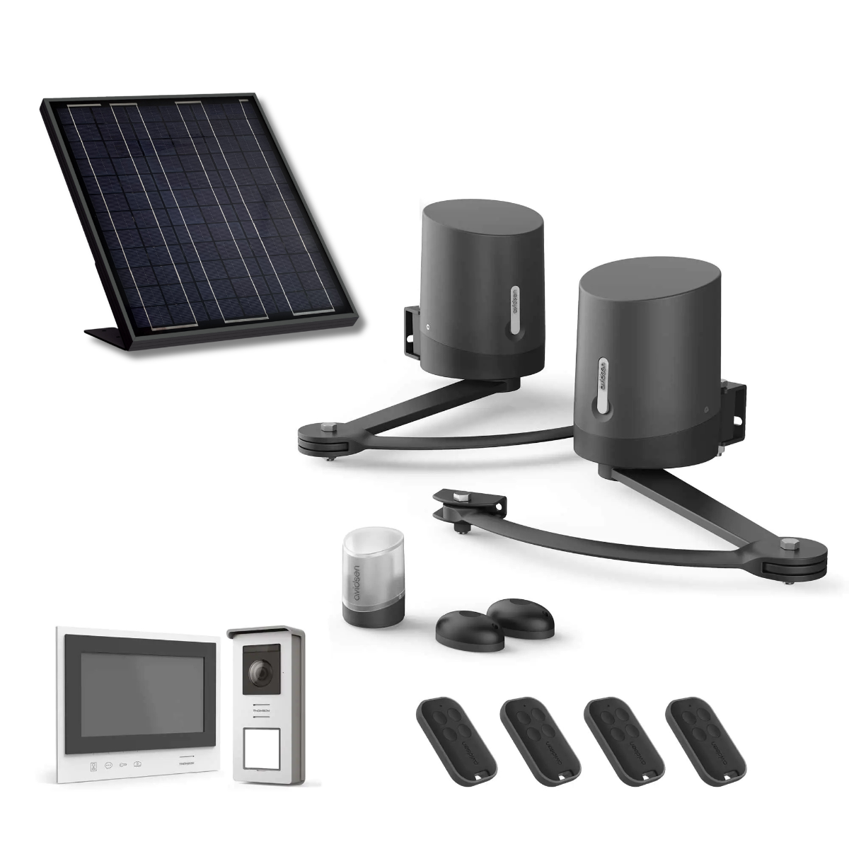 Un kit solar para puertas batientes 100 % inalámbrico (entre la casa y la puerta)