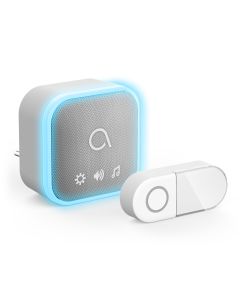 Timbre con diseño de tela, inalámbrico, luz intermitente y timbre enchufable - Avidsen 102512