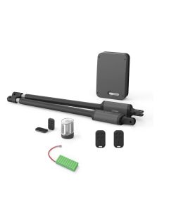 Motorización telescópica para puertas batientes Styrka 310 + 2 mandos a distancia sup. + 1 batería de emergencia - Avidsen