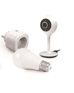 Kit de conexión Avidsen Home Start (enchufe conectado + cámara fija conectada + bombilla conectada)