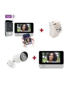Videoportero con cable, 1 cámara y 2 pantallas - Philips Connect 2 Premium