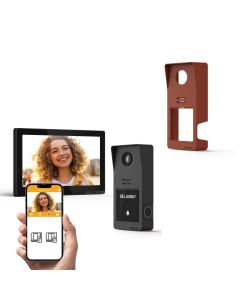 Kit videoportero con cable conectado Digital Connect + carcasa terracotta