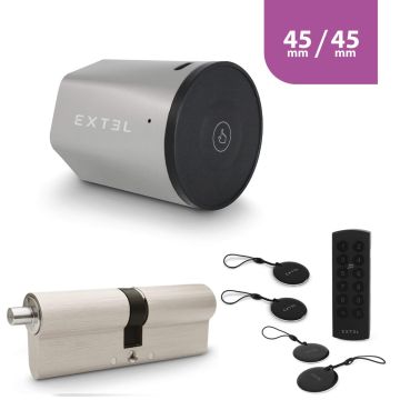 Kit cerradura conectada Extel Lock + cilindro 45/45 mm + teclado inalámbrico + 2 llaves adicionales