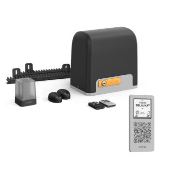 Motorización conectada para puerta corredera XC500 con el portero automático conectado Q-AIR de Extel