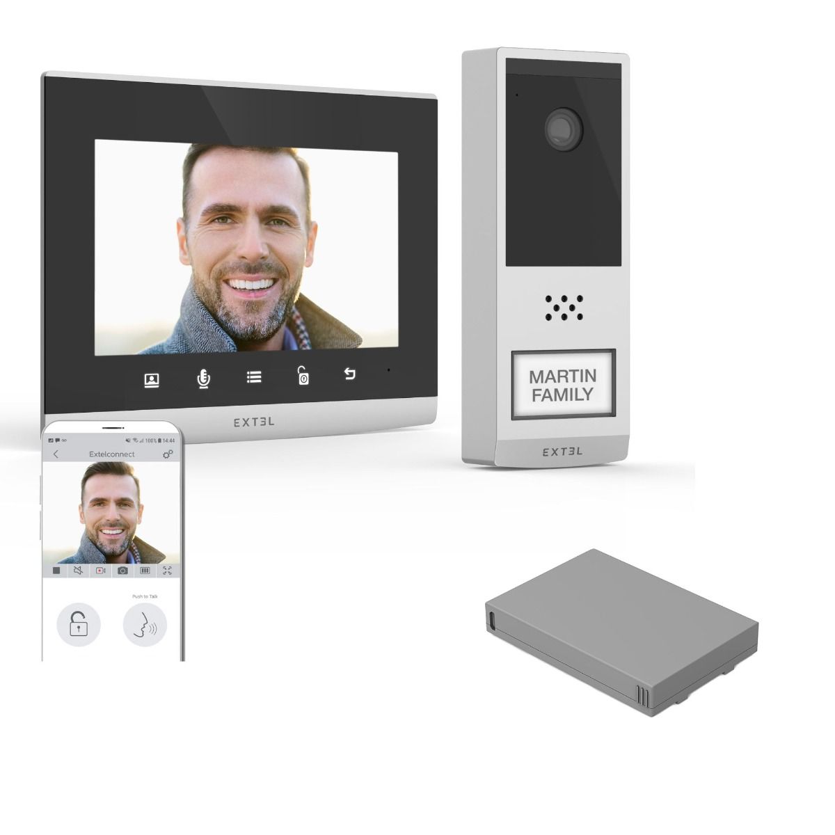 Un kit completo de videoportero conectado + batería