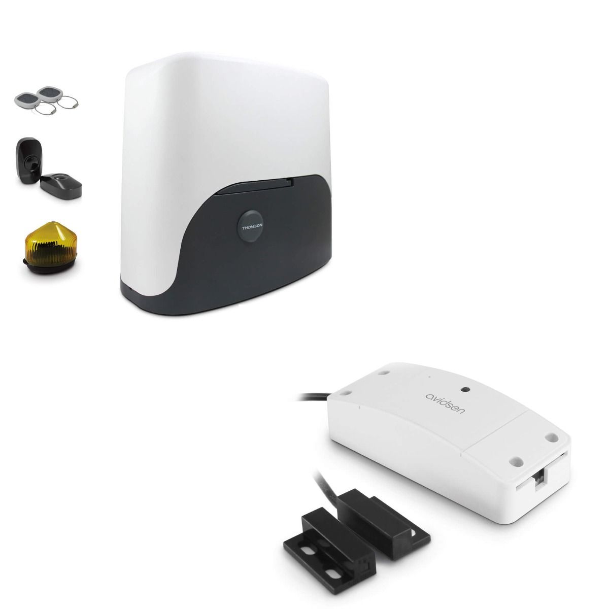 Este kit de motorización conectada para puertas correderas Thomson es completo