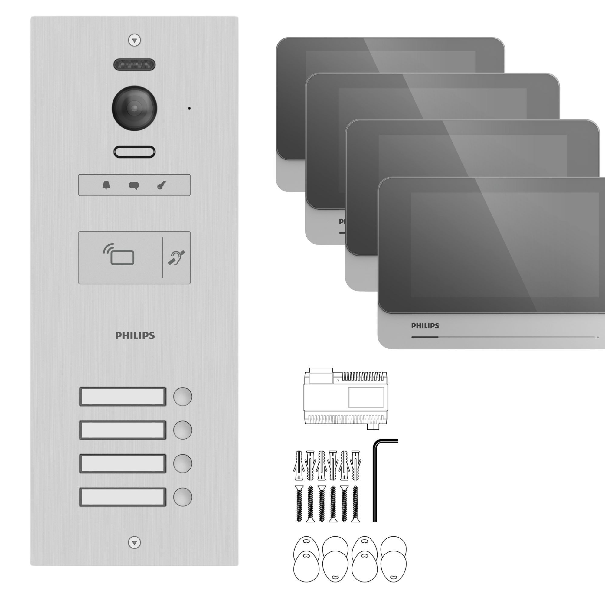 Kit completo para 4 apartamentos o 4 oficinas profesionales.