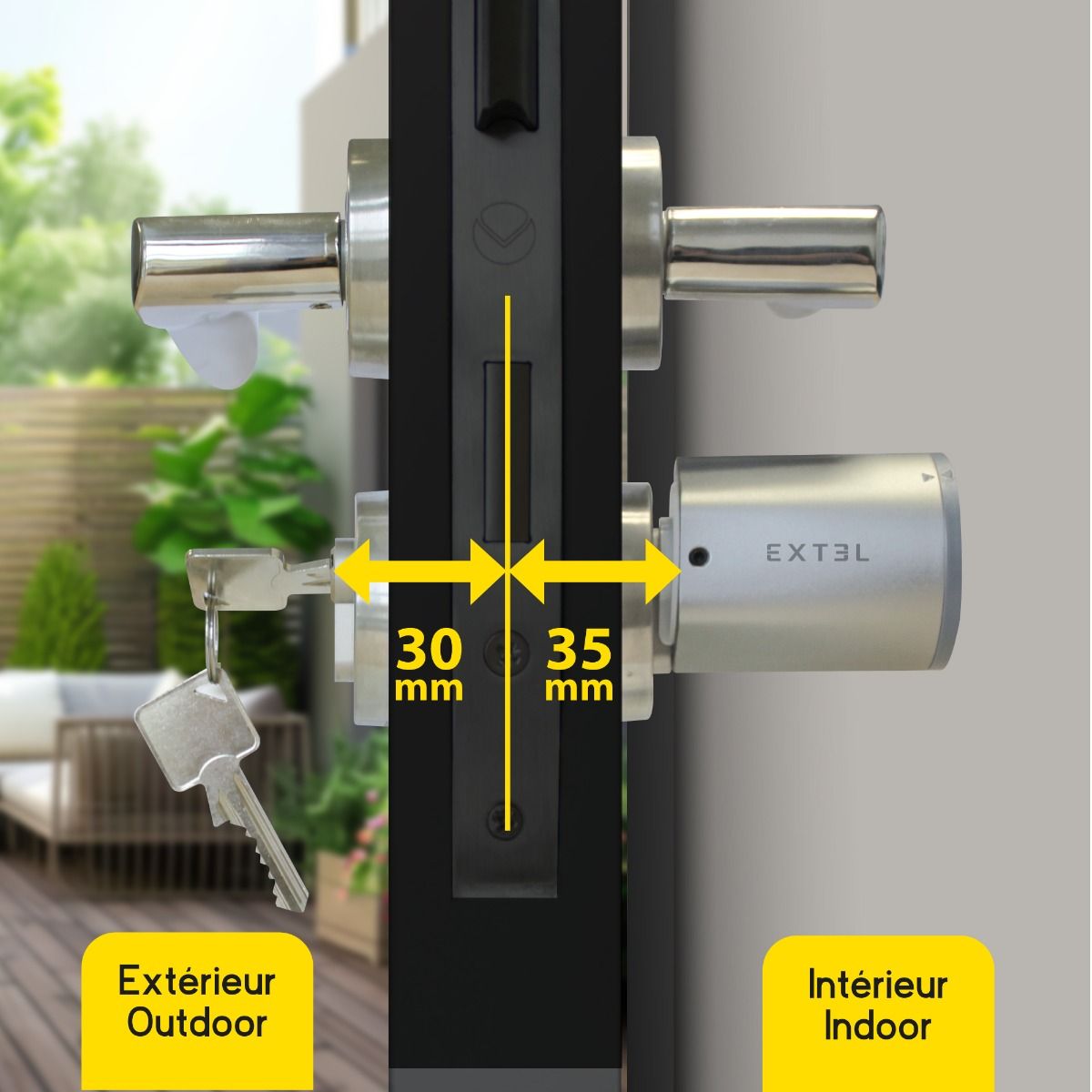 Cilindro 30/35 compatible con la cerradura conectada Extel Lock