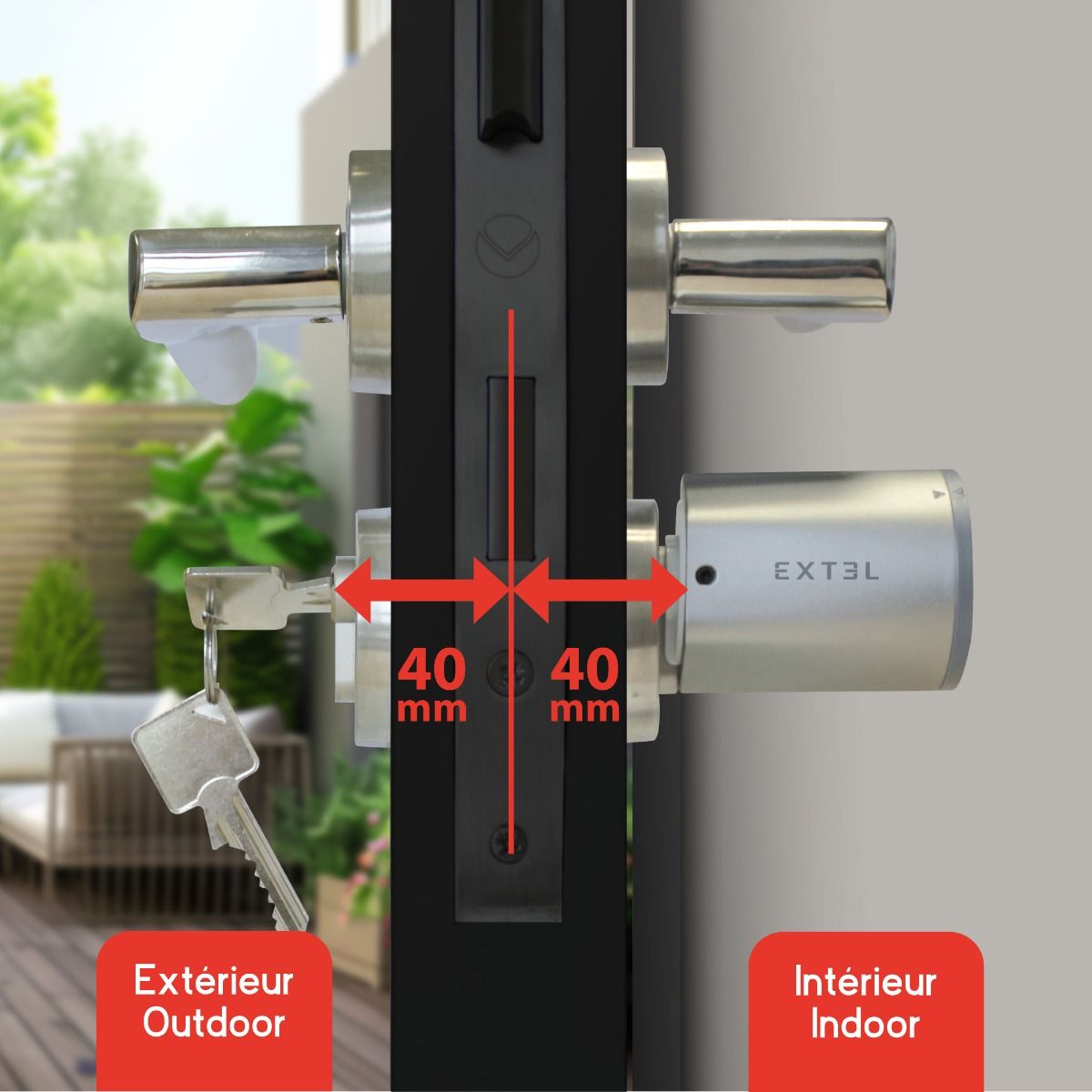 Cilindro 40/40 compatible con la cerradura conectada Extel Lock