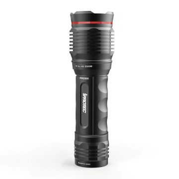 Linterna con zoom4X , resistente al agua IPX7, 500 lúmenes
