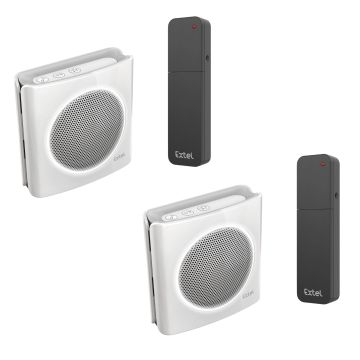 Juego de 2 extensiones universal de timbre inalámbrico - 200 m de alcance - flash y seis diBi Más tonos - Extel - 081748