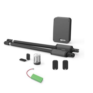 Motorización telescópica para puertas batientes Styrka 310 + 2 mandos a distancia sup. + 1 batería de emergencia - Avidsen