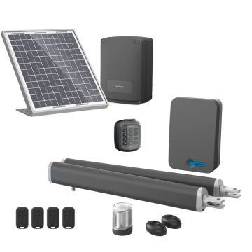 Motorización solar con cilindros Avidsen Teha SE con teclado a código digital para puerta batiente