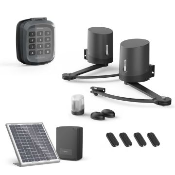 Motorización solar para puerta batiente Avidsen ORANE 510 + Teclado con código + 2 mandos a distancia adicionales (4 en total)