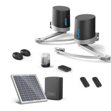 Motorización para cancela batiente Avidsen ORANE SE + kit solar + 2 mandos a distancia adicionales (3 en total)