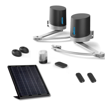 Motorización para cancela batiente Avidsen ORANE SE + kit solar + 2 mandos a distancia adicionales (3 en total)