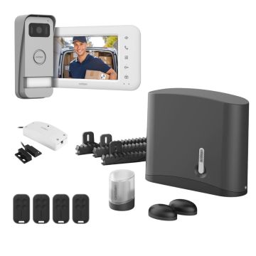 Motorización y videoportero conectado para puerta corredera de 4 m