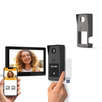 Kit videoportero con cable conectado Digital Connect + carcasa grafito
