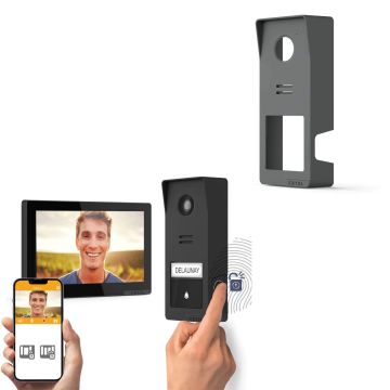 Kit videoportero inalámbrico conectado Wave 3 + carcasa grafito